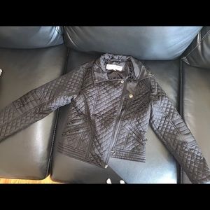 Girls black quilted jacket